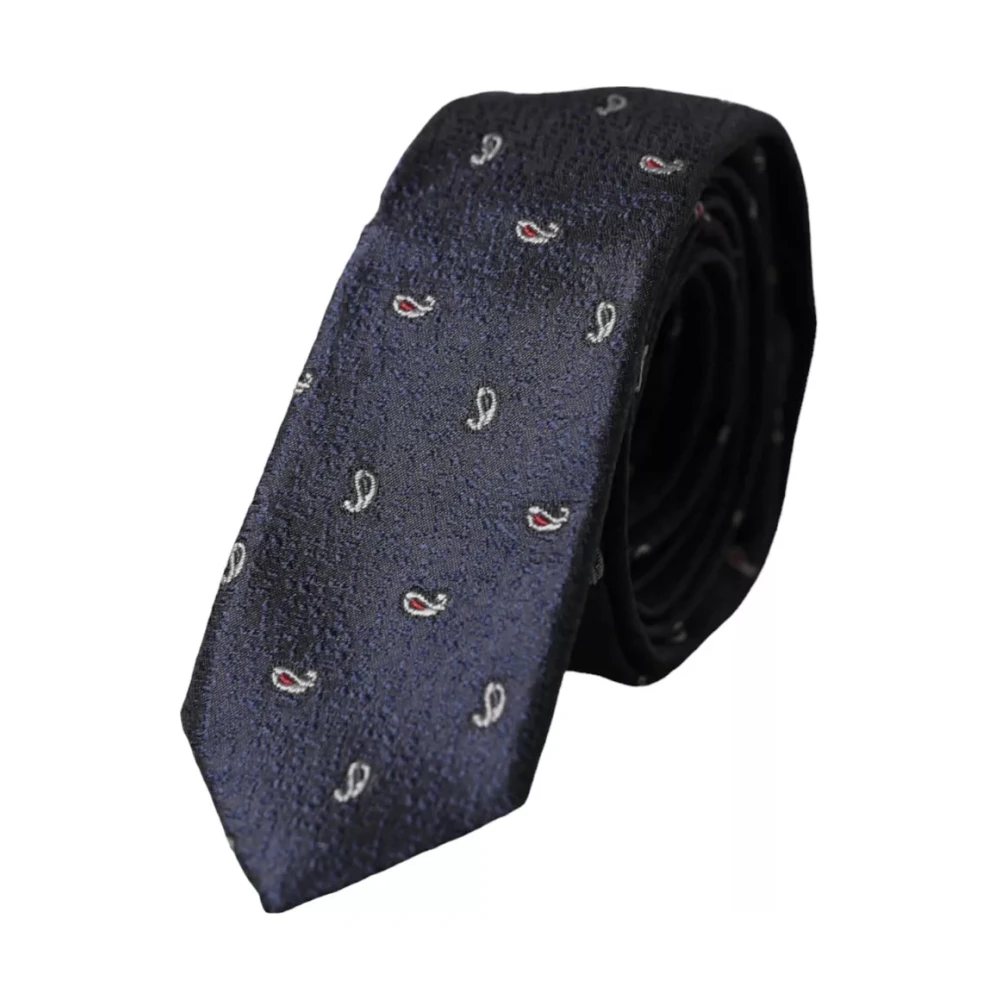 Dolce & Gabbana Donkerblauwe Fantasy Zijden Heren Stropdas Blue Heren