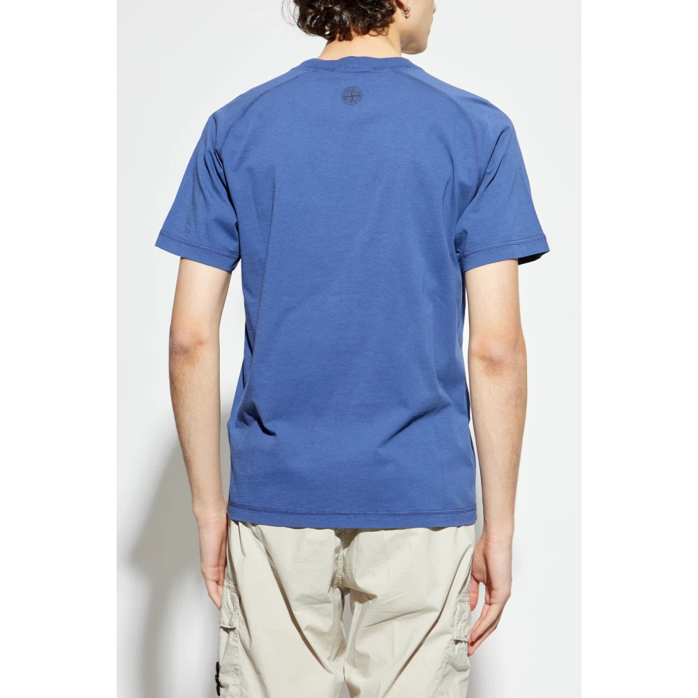 Stone Island T-shirt met logo Blue Heren