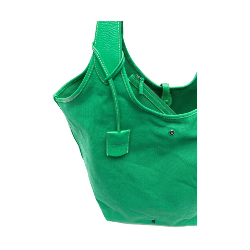 Ralph Lauren Foldover Top Tote Bag Green Dames