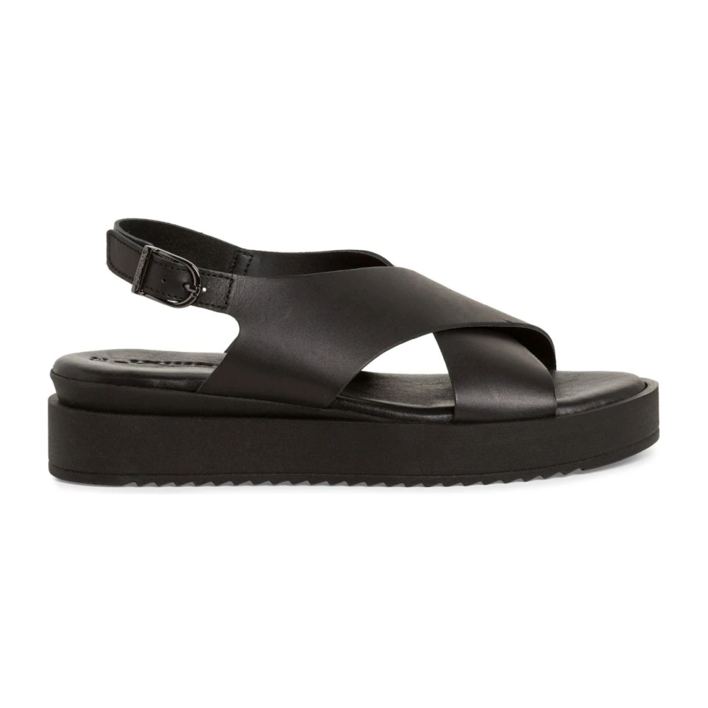 Tamaris Women's Black Casual Open Flat Sandals - Flat Sandals - 7 Uk - Shoes