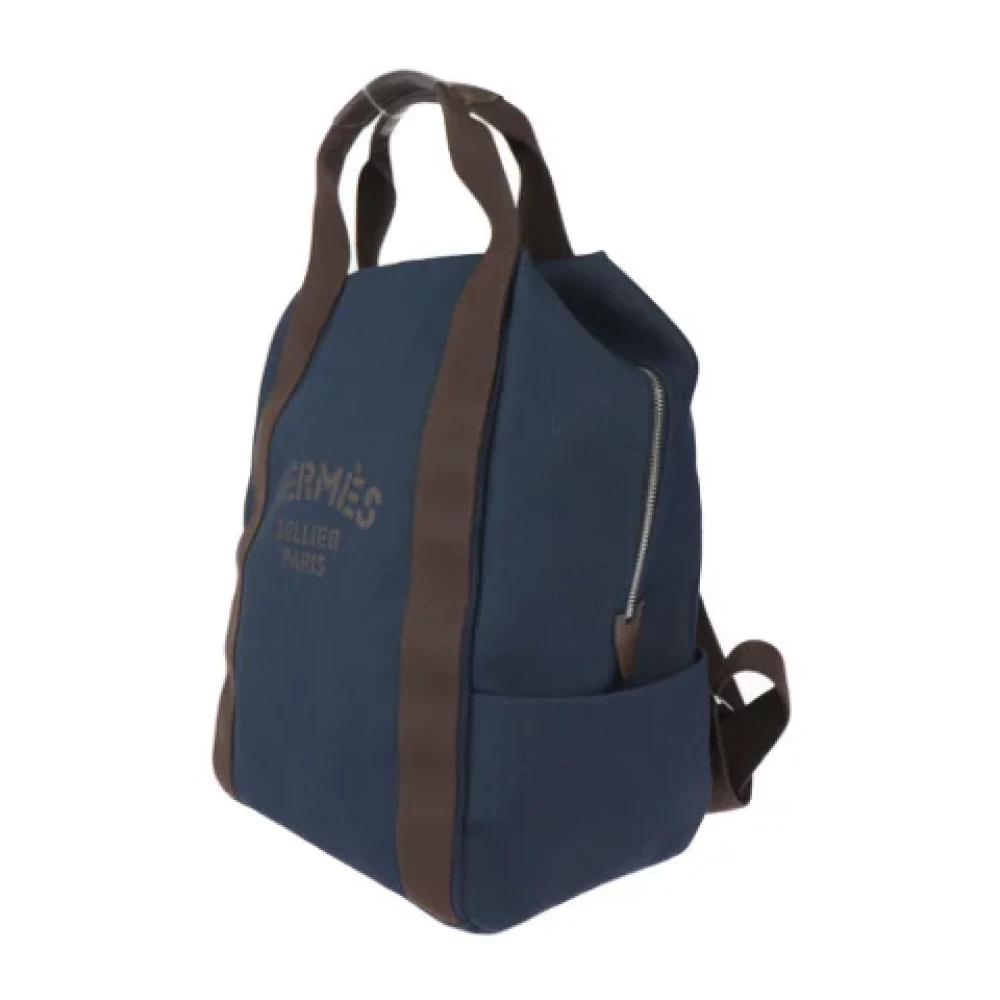 Hermès Vintage Pre-owned Leather backpacks Blue Dames