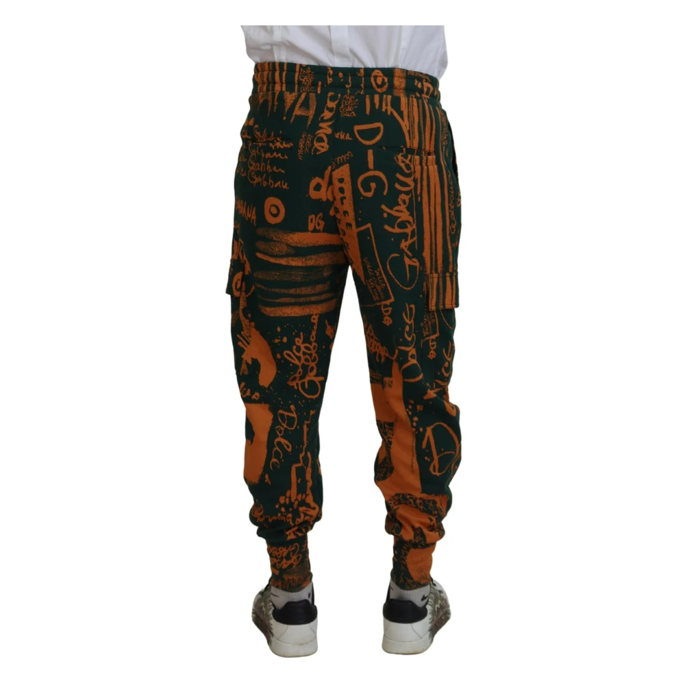 Dolce & Gabbana Luxe Multicolor Zijdeblend Jogger Cargo Multicolor Heren