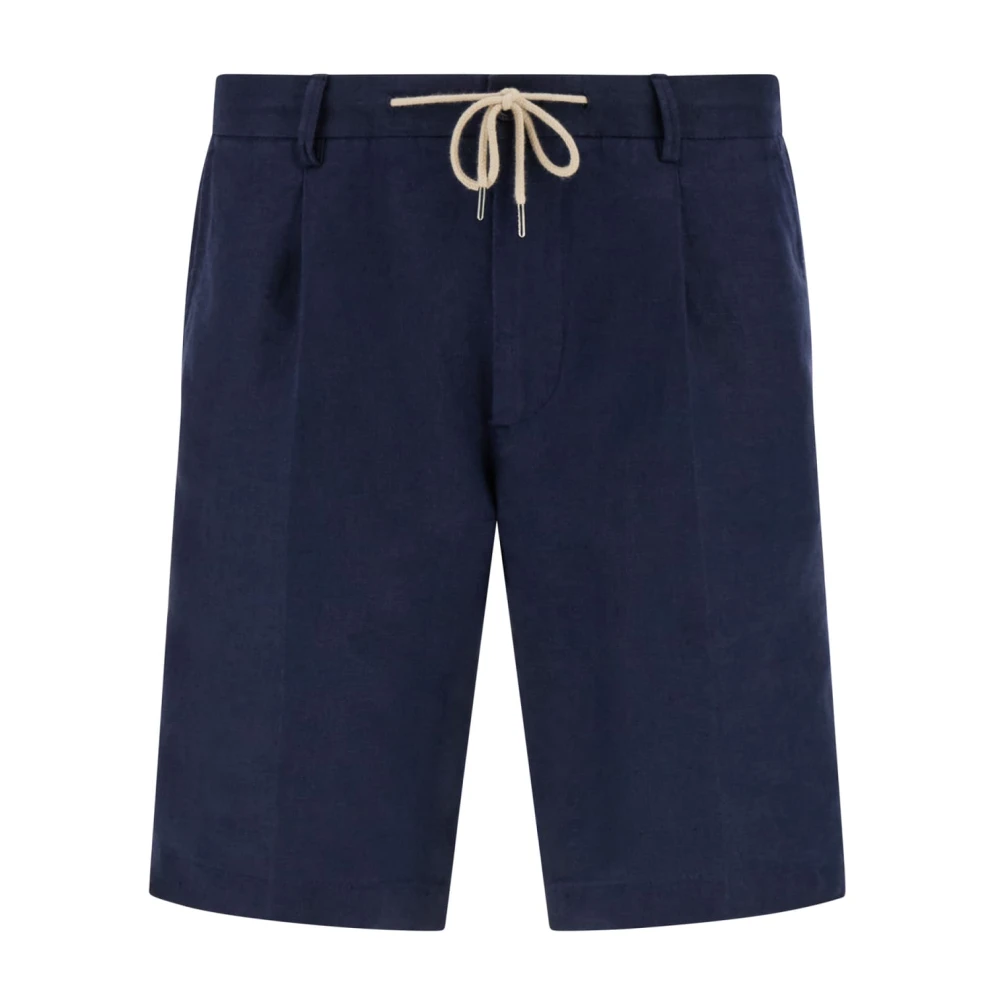 Boggi Milano Bermuda's van linnen Blue Heren