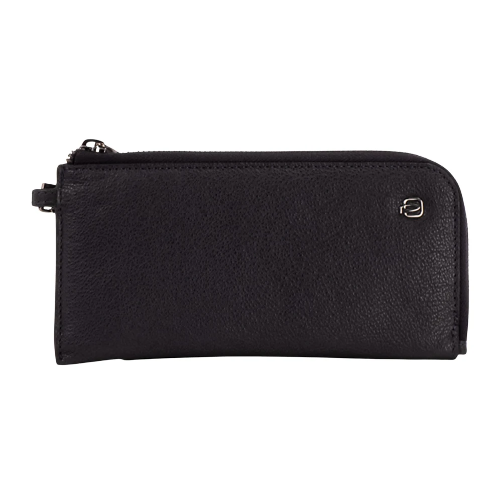 Piquadro Zwarte Square Handtas Portemonnee Rfid Bescherming Blue Dames