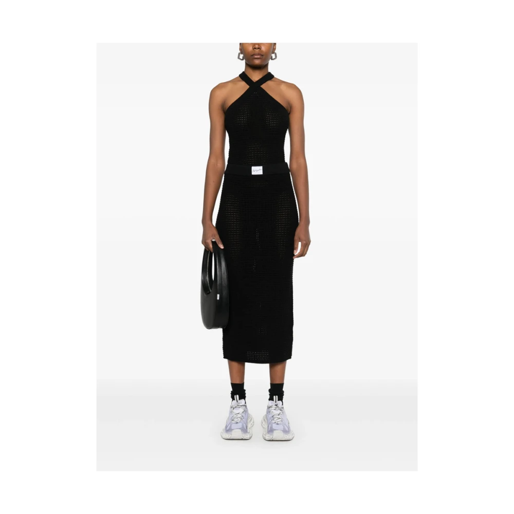 Axel Arigato Zwarte elastische tailleband rok Black Dames