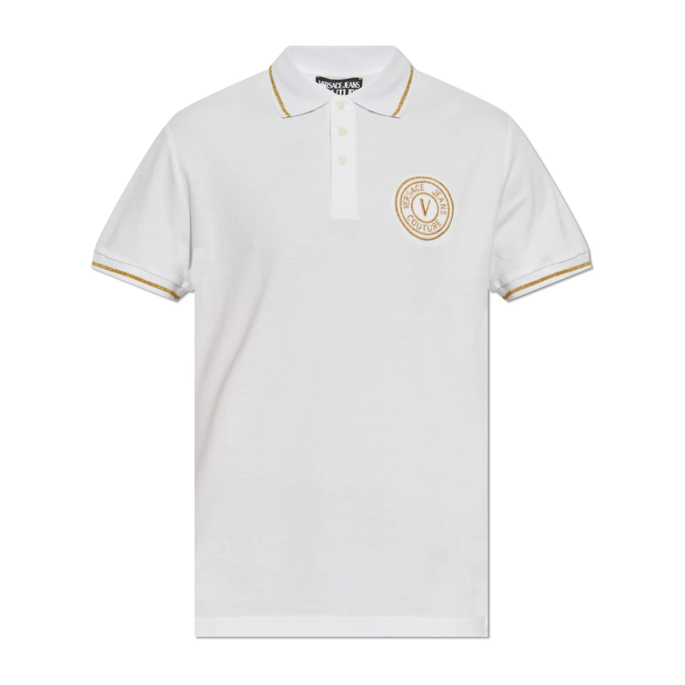 Versace Jeans Couture Polo met geborduurd logo White Heren