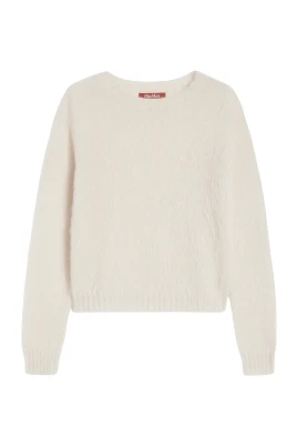 Sömlös Mohair Stickad Tröja