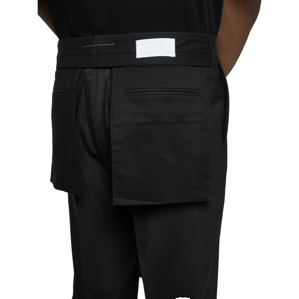 MM6 Maison Margiela Zwarte broek met rechte pijpen Black Heren