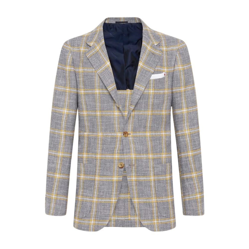 Kiton Kashmir Rutig Jacka Yellow, Herr