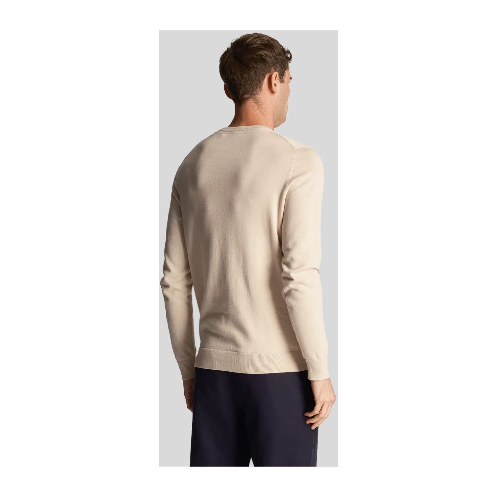 Lyle & Scott Adelaar Crew Neck Katoen Trui Beige Heren