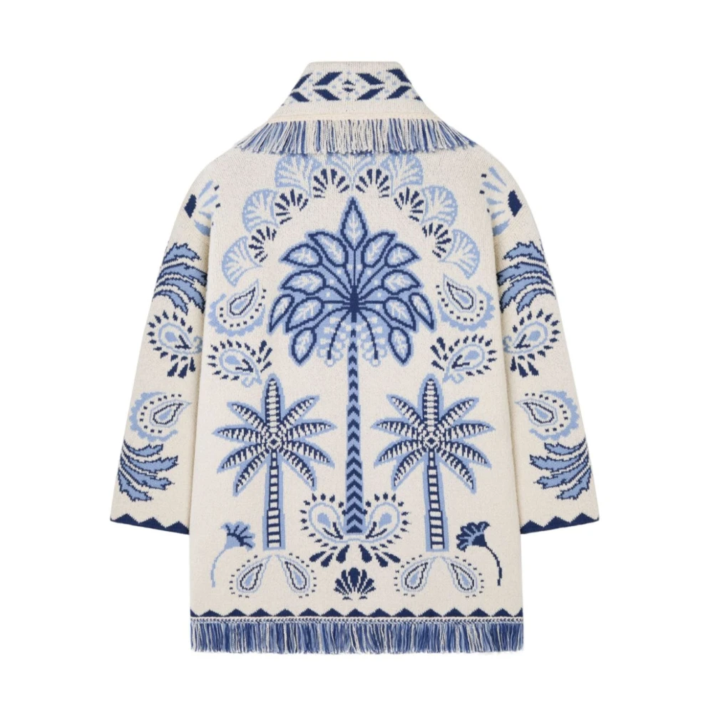 Alanui Blauwe Bandana Palm Sweater Multicolor Dames