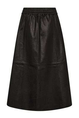 black-leather-skirt-a-line-style