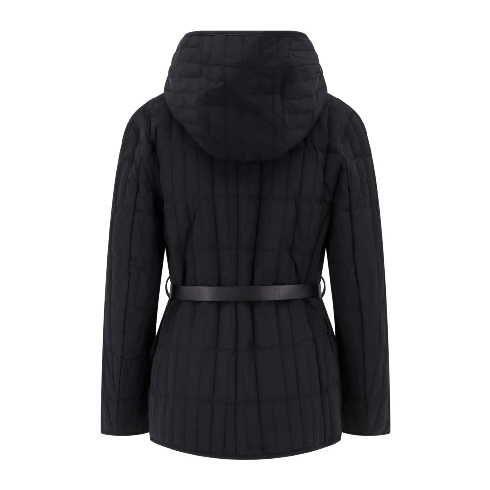 Mackage Zwarte jas met capuchon en logopatch Black Dames