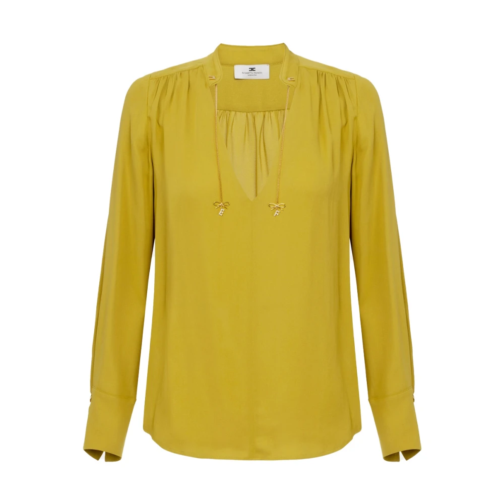 Elisabetta Franchi Georgette Charm Blouse Yellow Dames