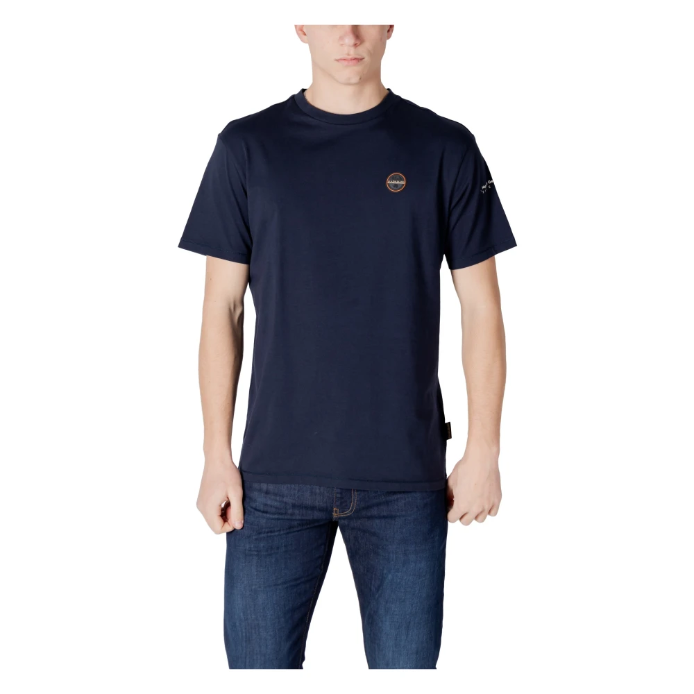 Napapijri Blauw Katoenen T-shirt voor Lente Blue Heren