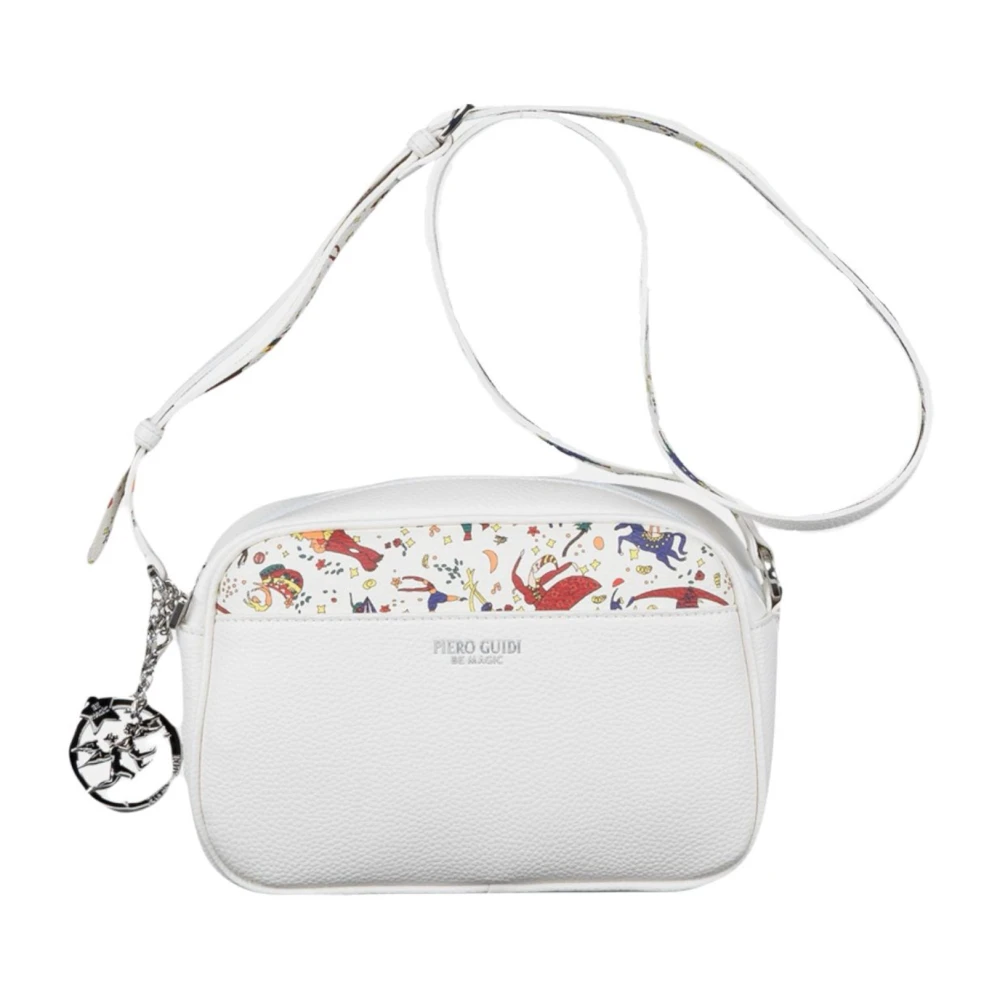 Guidi Witte Schoudertas Magic Circus Print White Dames