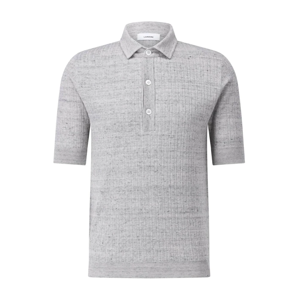 Lardini Polo Shirt van Linnenmix Gray Heren