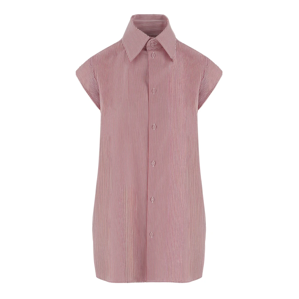 Armarium Women's Red Malik Sleeveless Striped Shirt - Shirts - 2XS - Blouses & Shirts