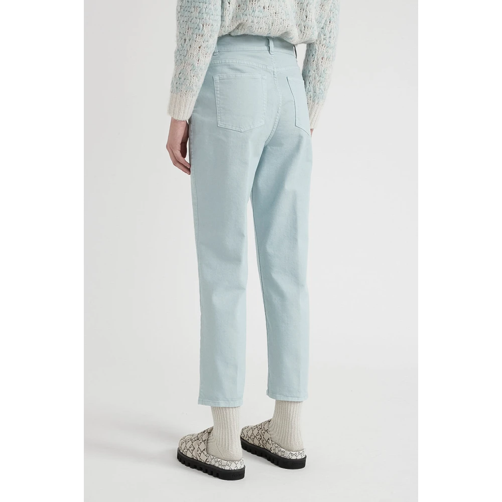 PESERICO Bull denim cropped jeans Green Dames
