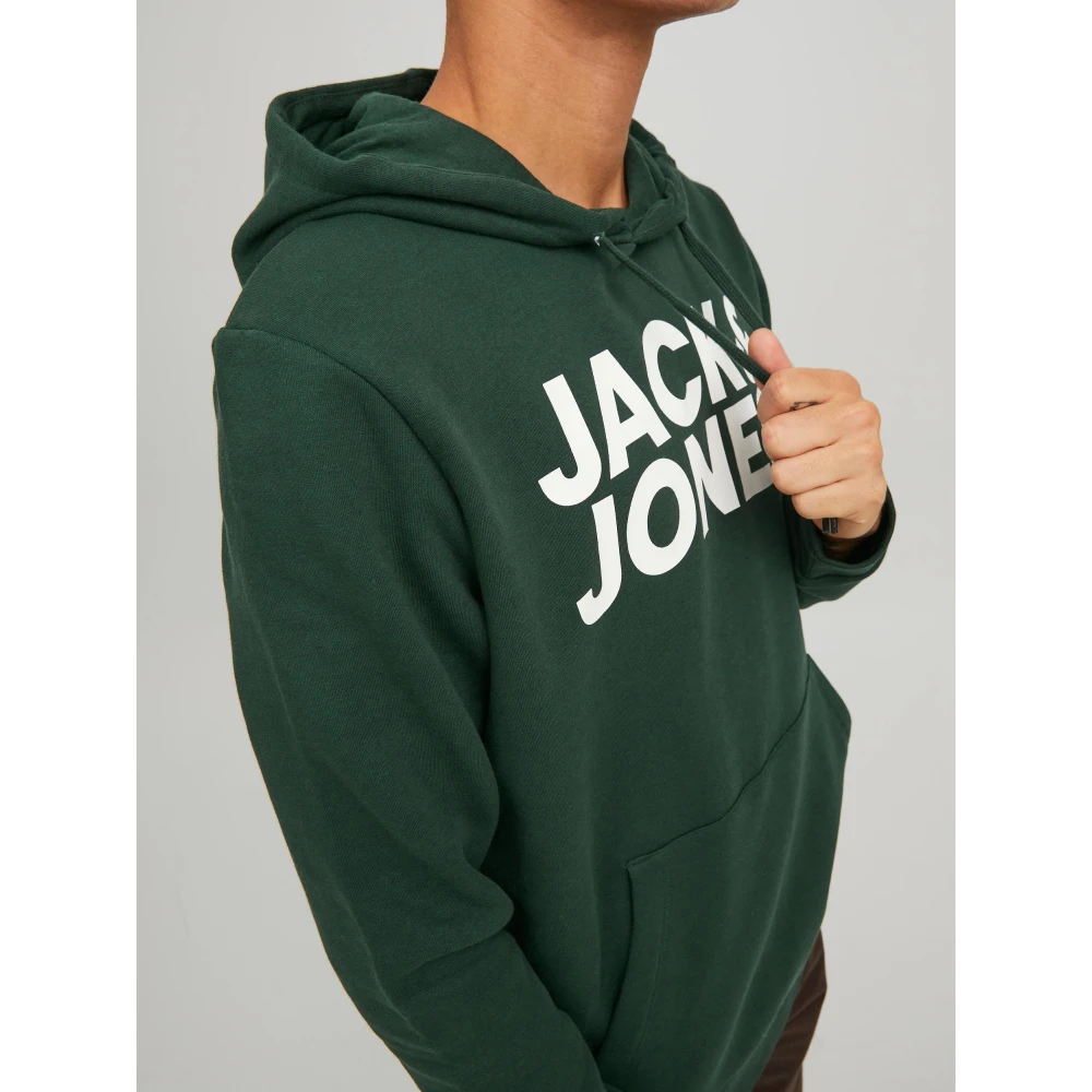 jack & jones Corp Logo Hoodie Sweatshirt Green Heren