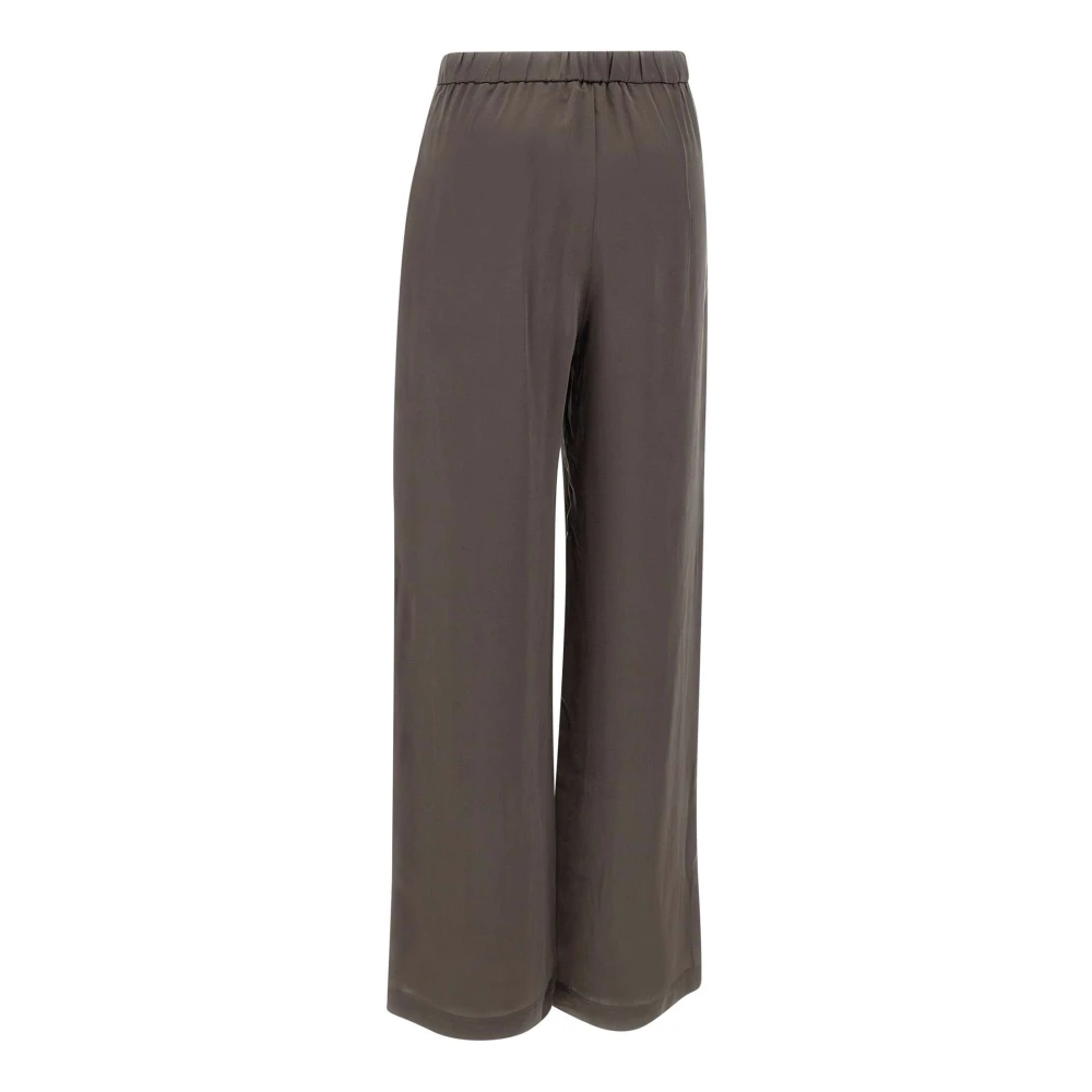 IRO Zijden Wijde Pijp Chocolade Broek Brown Dames