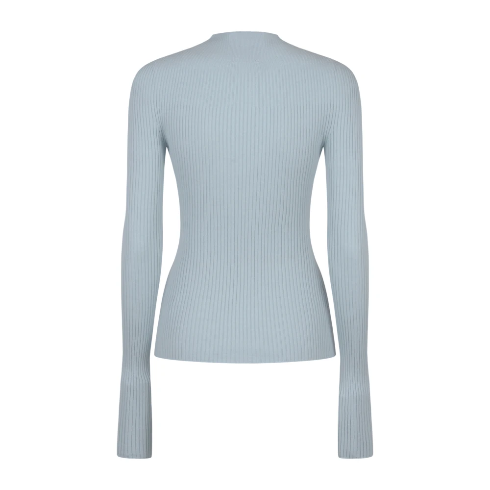 Courrèges Rib Mockneck Sweater Blue Dames