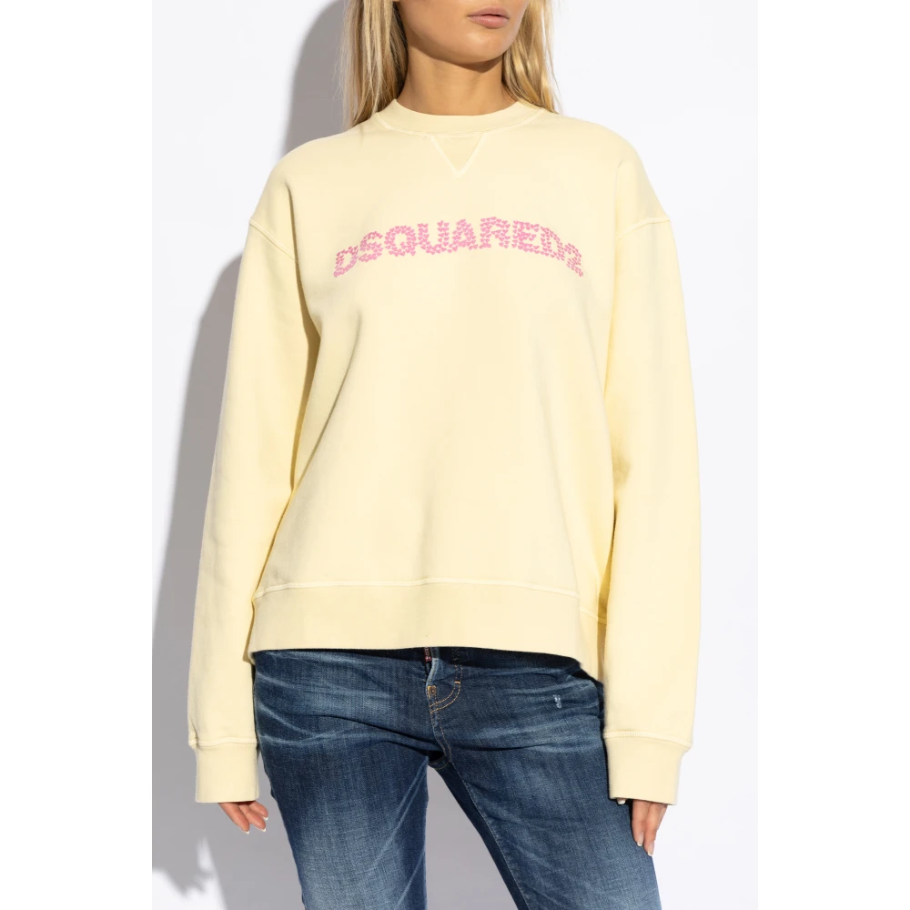 Dsquared2 Sweatshirt met Logo Yellow Dames