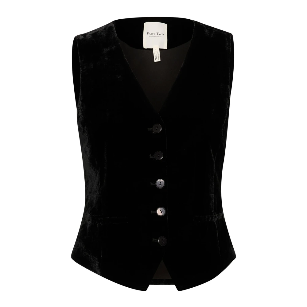 Part Two Zwarte V-hals Blouse Black Dames