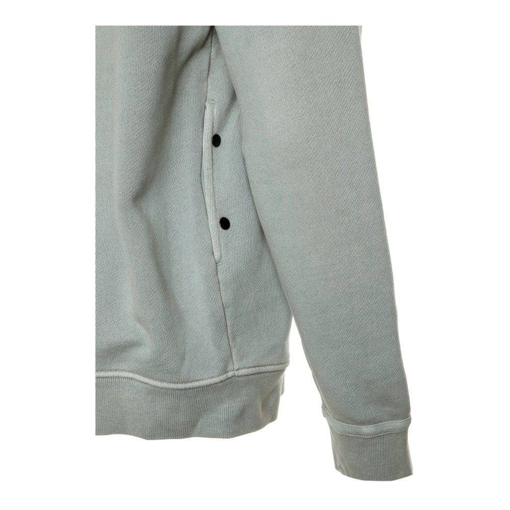 Stone Island Diagonaal Geweven Sweatshirt met Ronde Hals Gray Heren