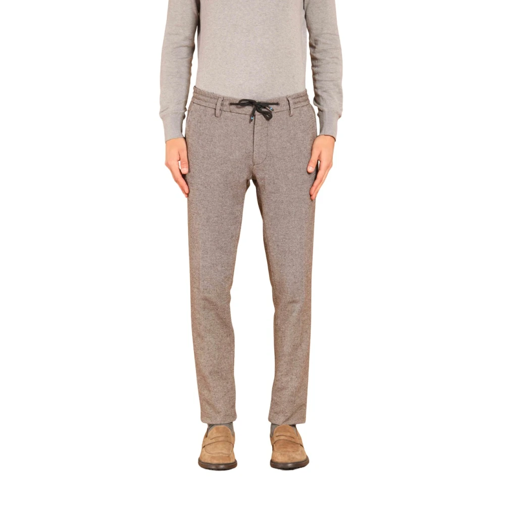 Mason's Slim Fit Wol-Effekt Chino Broek Brown Heren