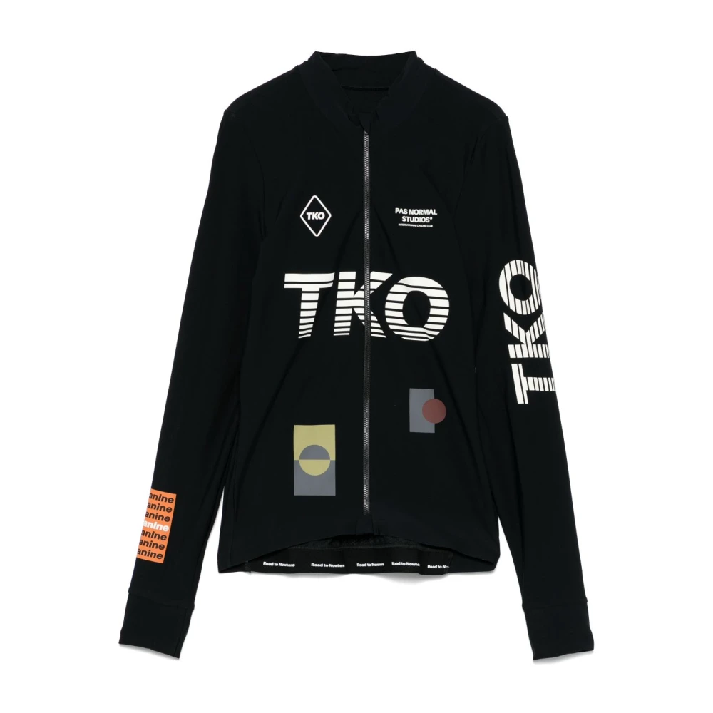 Pas Normal Studios Zwarte Zip Polo Shirt Rubber Grepen Black Heren