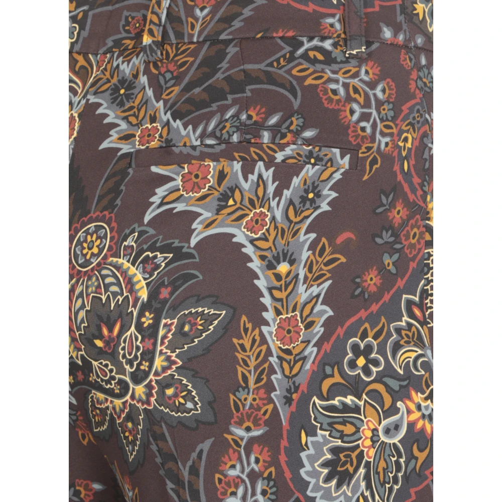 ETRO Zwarte Bloemen Paisley Patroon Broek Black Dames