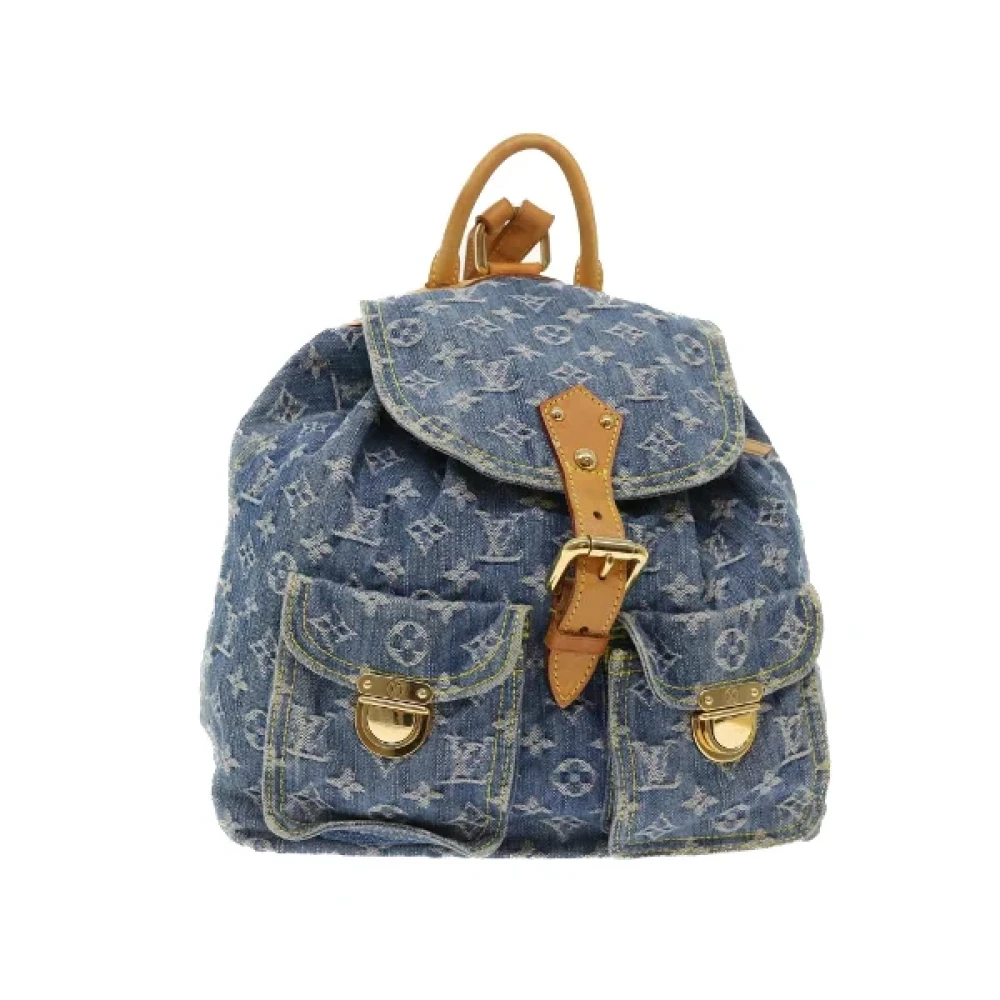 Louis Vuitton Vintage Pre-owned Denim backpacks Blue Dames