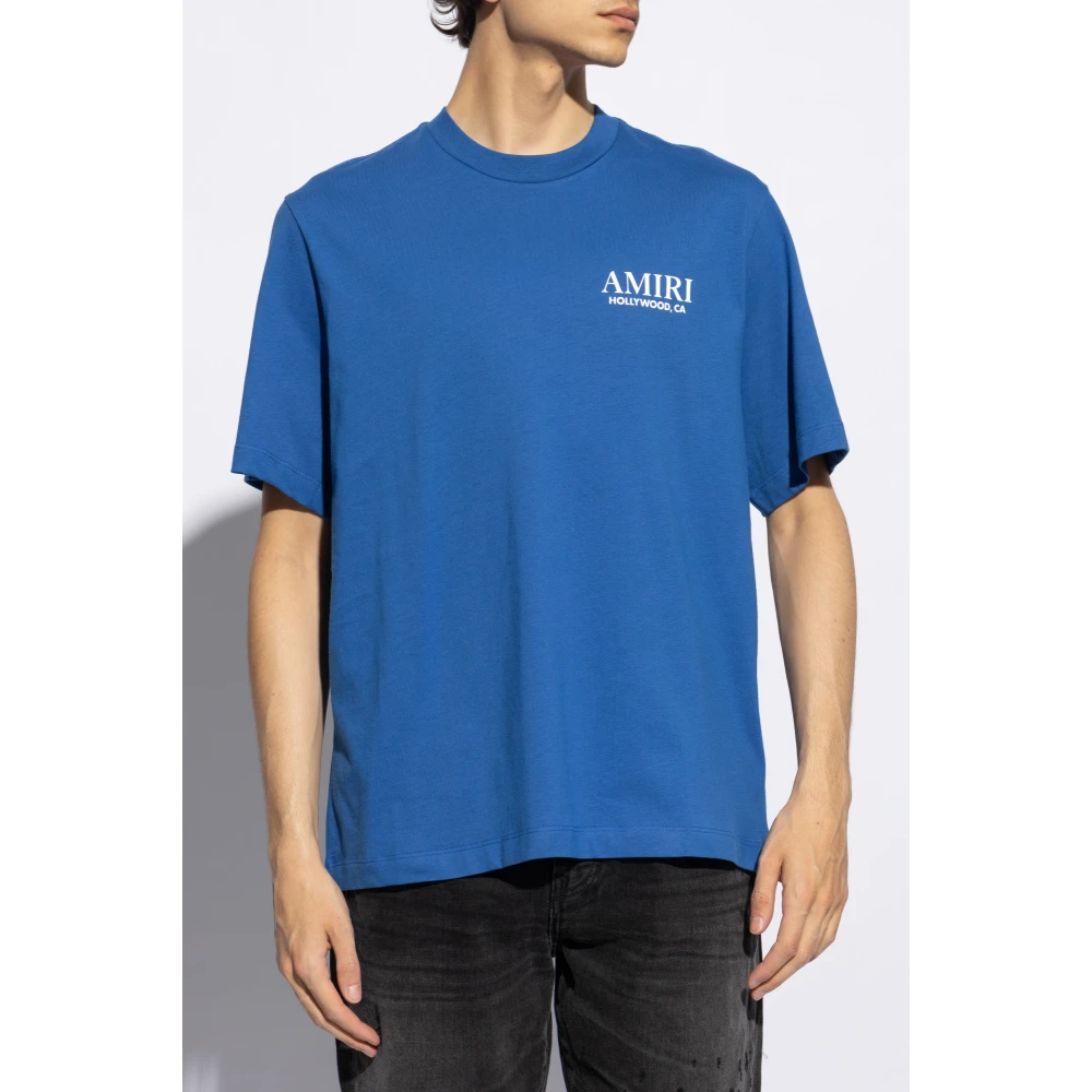 Amiri T-shirt met logo Blue Heren