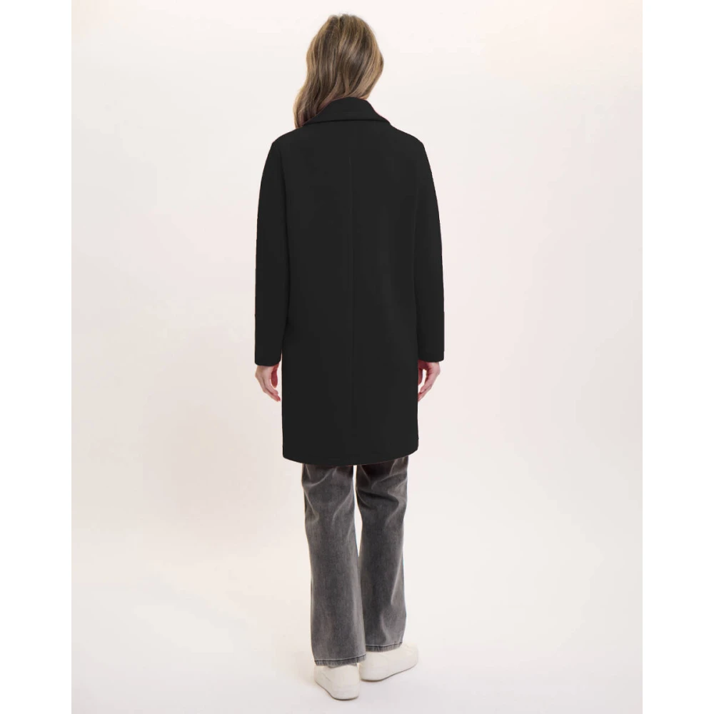Rino&Pelle Double Breasted Coat in Danja-stijl Black Dames