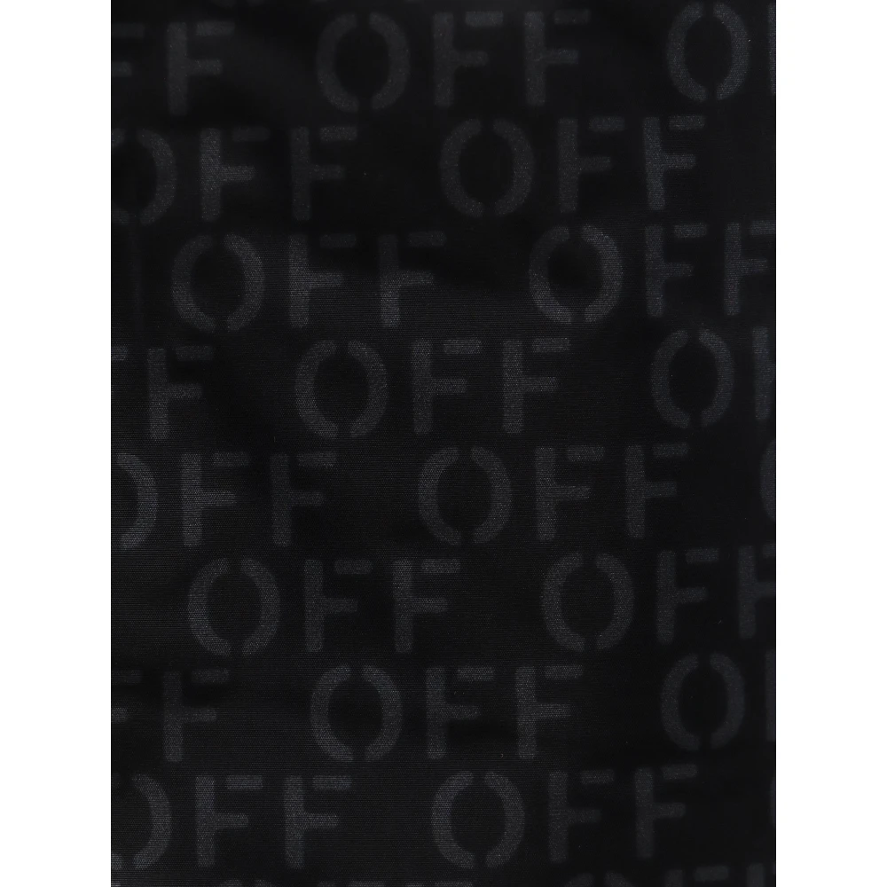 Off White Logo Nylon Zwembroek Black Heren