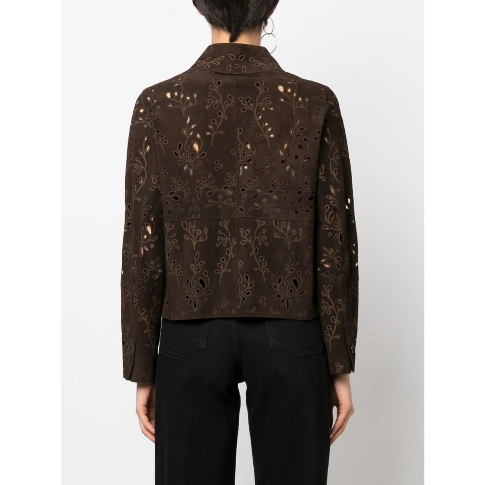 S.w.o.r.d 6.6.44 Laser Cutout Chocolade Suede Jas Brown Dames