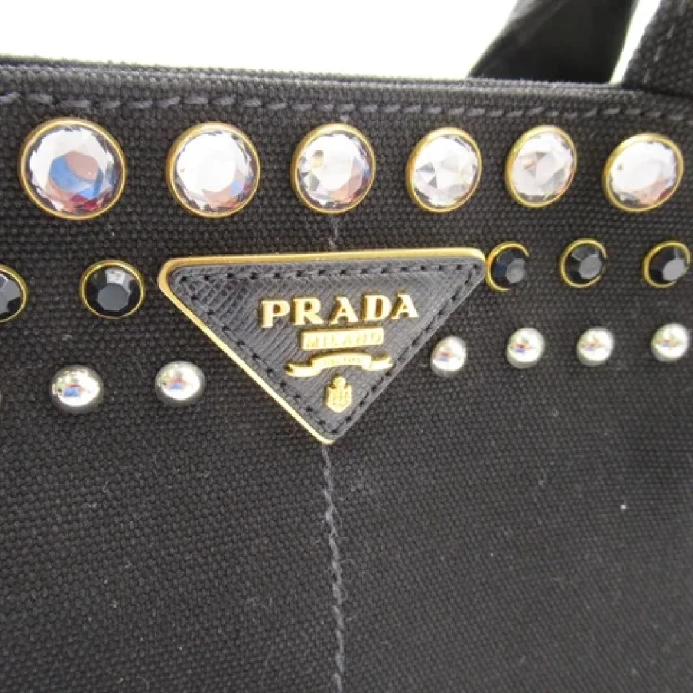 Prada Vintage Pre-owned Canvas handbags Black Dames
