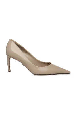 Beige Läder Häl Sandaler