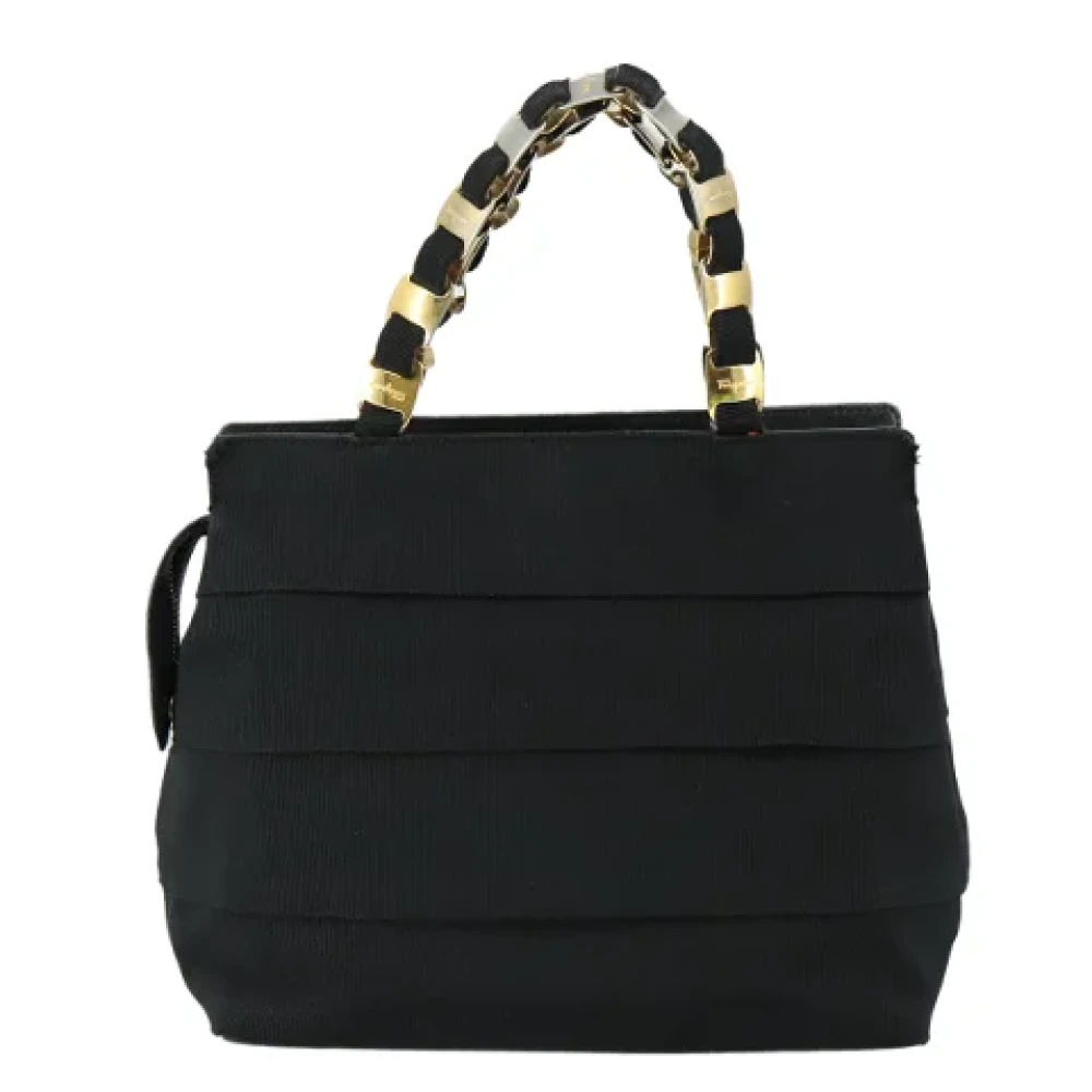Salvatore Ferragamo Pre-owned Canvas handbags Black Dames