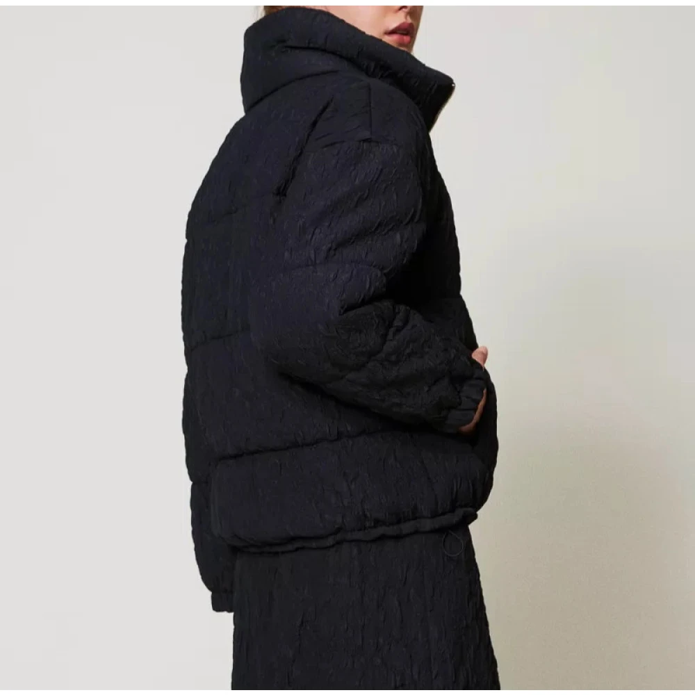Twinset Korte Gewatteerde Jas Art. 242At2023 Black Dames