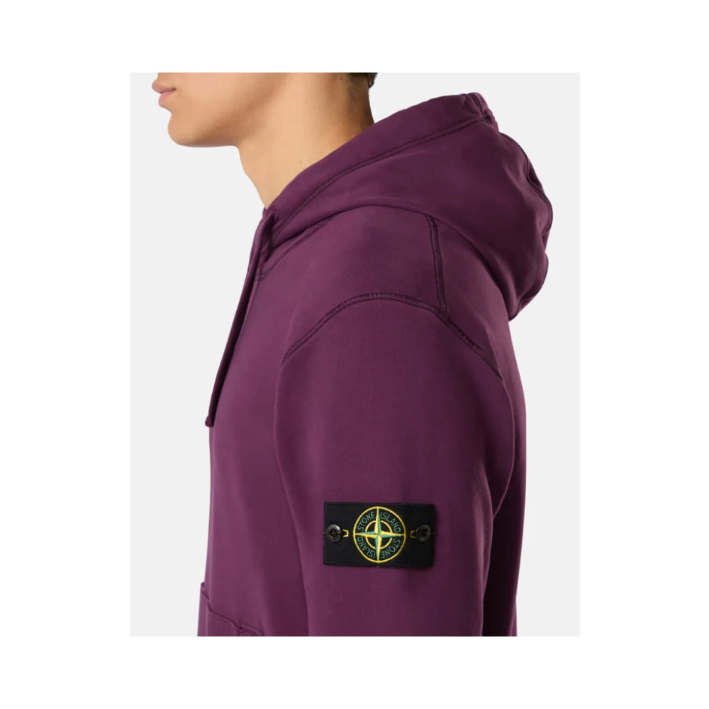 Stone Island Bordeauxrode Hoodie van Fleece Purple Heren