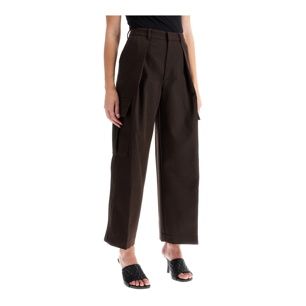 Burberry Gebreide wol cargobroek Brown Dames
