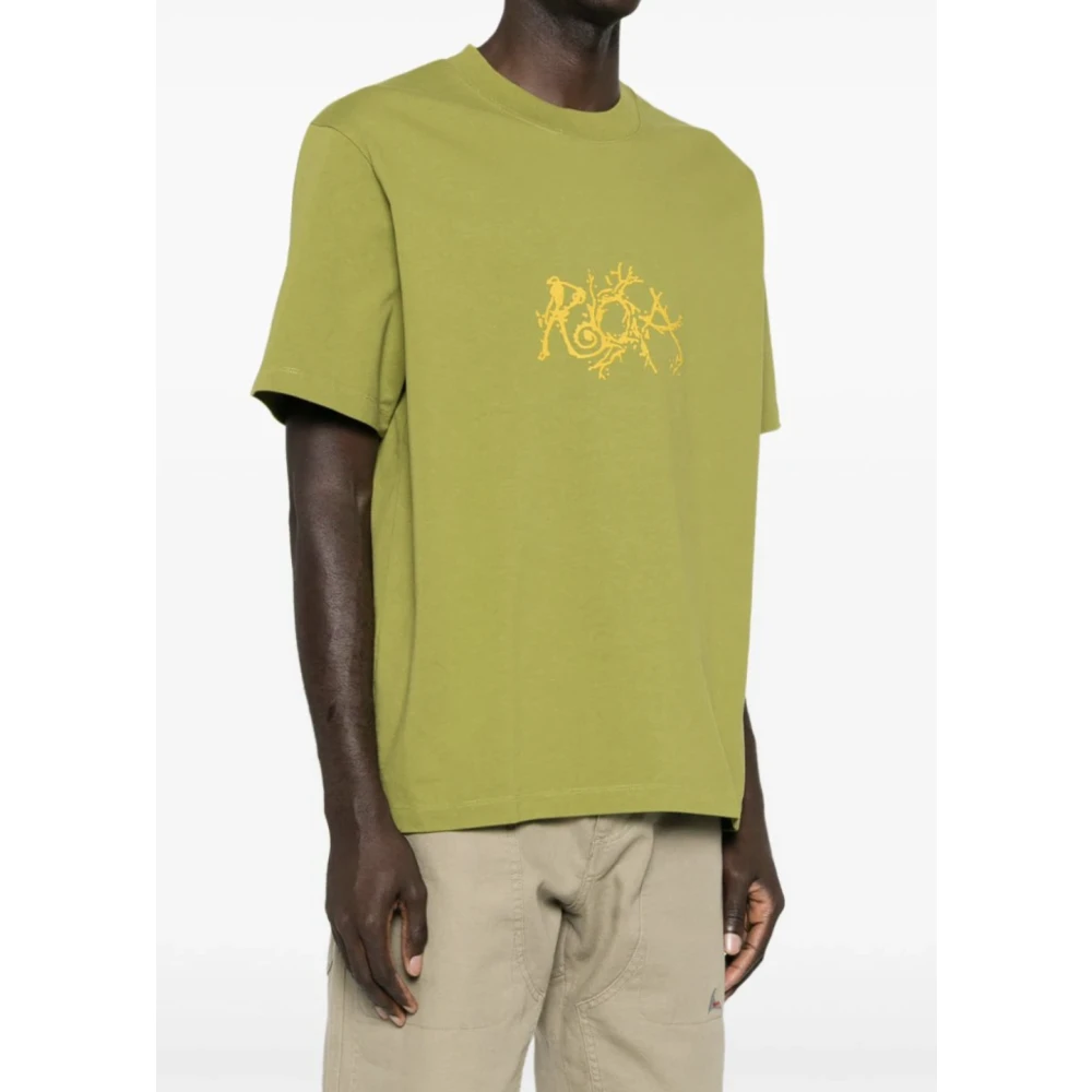 ROA Boxy Tee in Cardamom Kleur Yellow Heren
