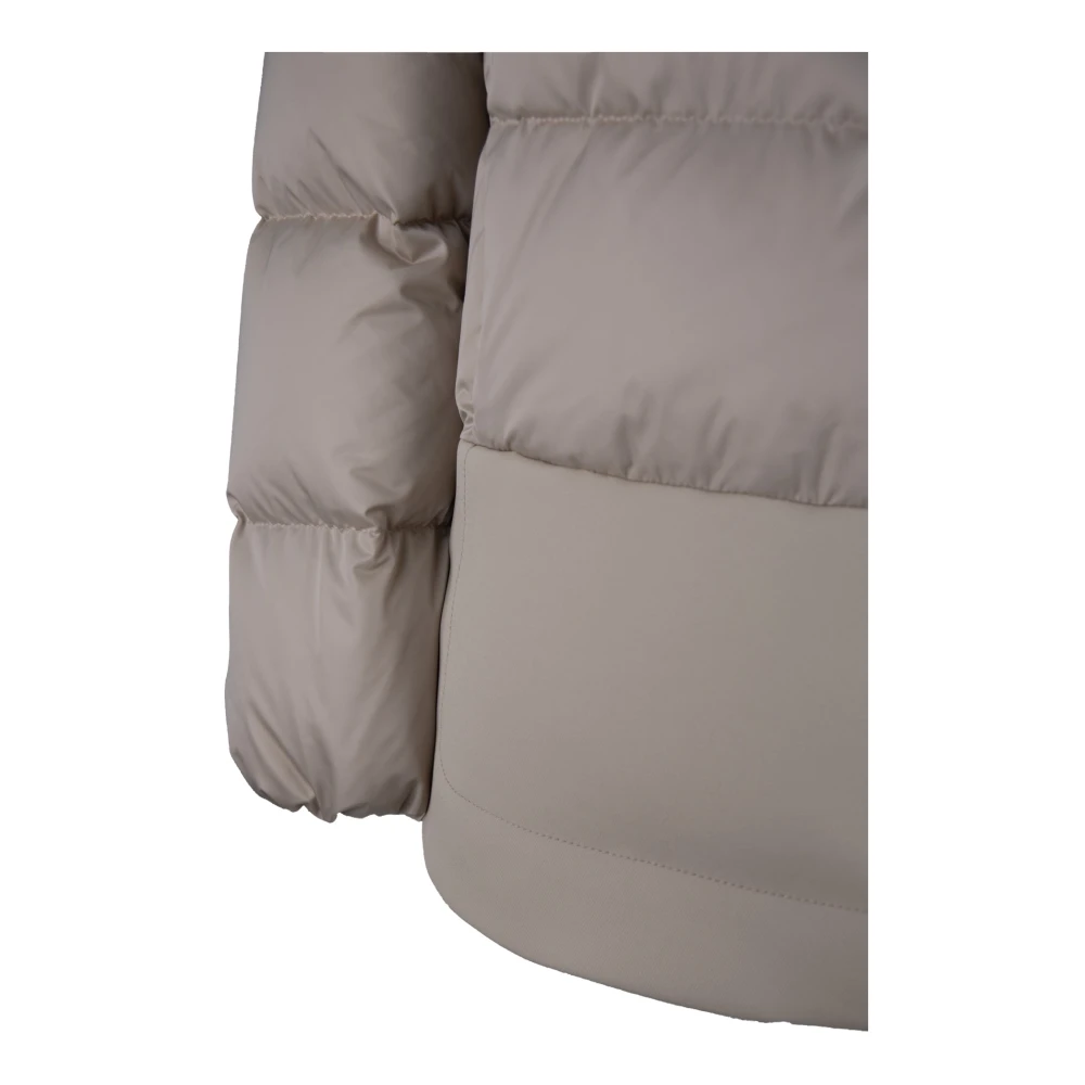 Herno Dames Automatische Knoop Gewatteerde Jas Gray Dames