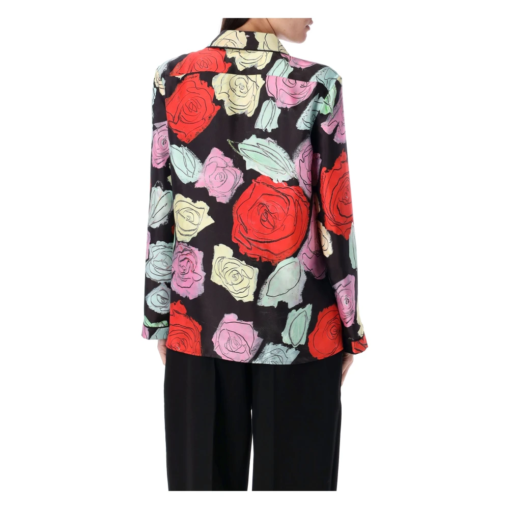 Marni Zijden Twill Rozen Pyjama Shirt Multicolor Dames