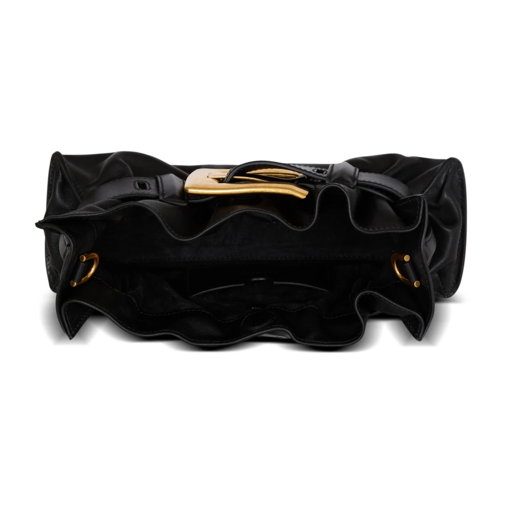 Balmain Kleine Anthem Schoudertas van kalfsleer Black Dames