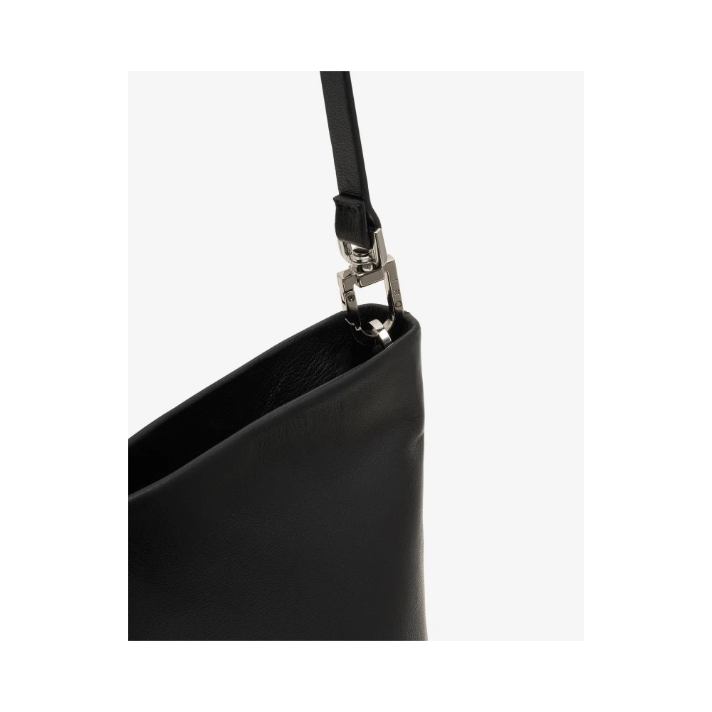 IRO Schapenvacht Crossbody Tas met Toprits Black Dames