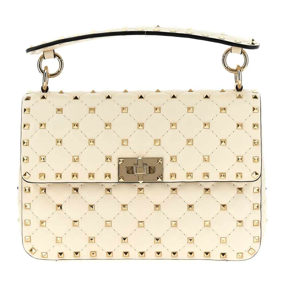 Valentino Garavani Women's White Medium Nappa Rockstud Spike Bag