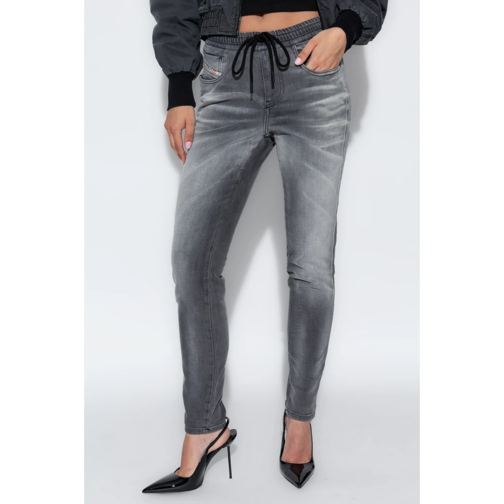 Diesel Broek met 2061 D-Tail logo Gray Dames